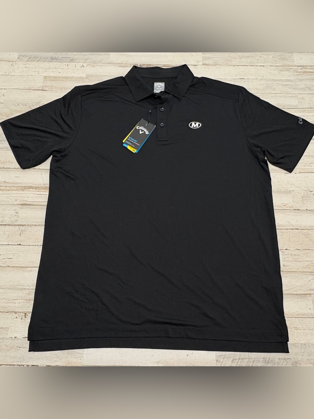 Callaway Opti Dri Performance Golf Polo Shirt Short Sleeve Men Size XL Black NWT